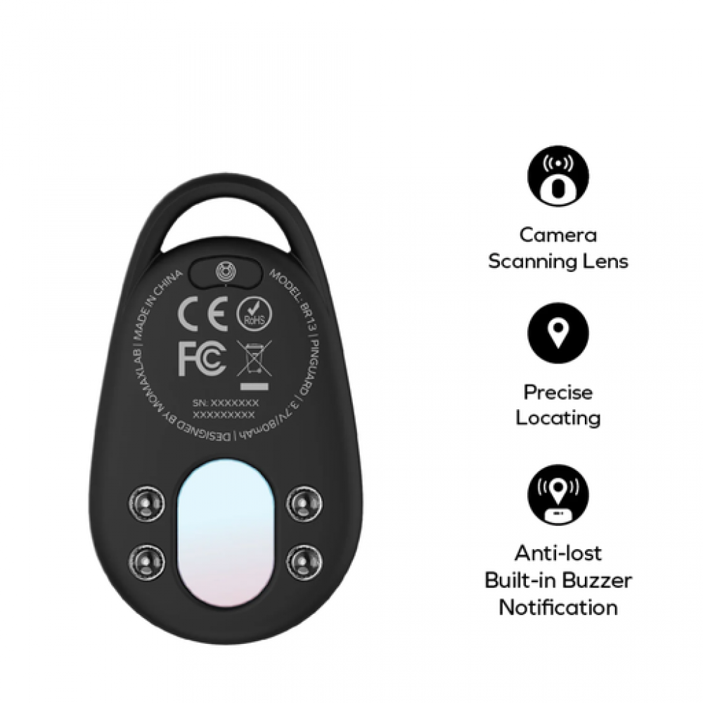 Pinguard Find My Locator with Anti-Spy Camera Detector Black