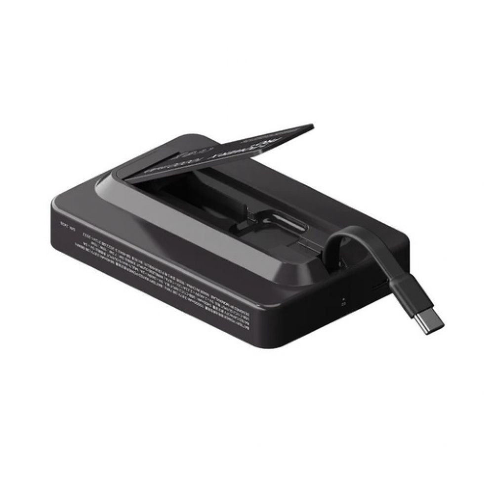 1-Power X Pro+ Magnetic Wireless Power Bank 10000mAh With Built-In USB-C Cable Black