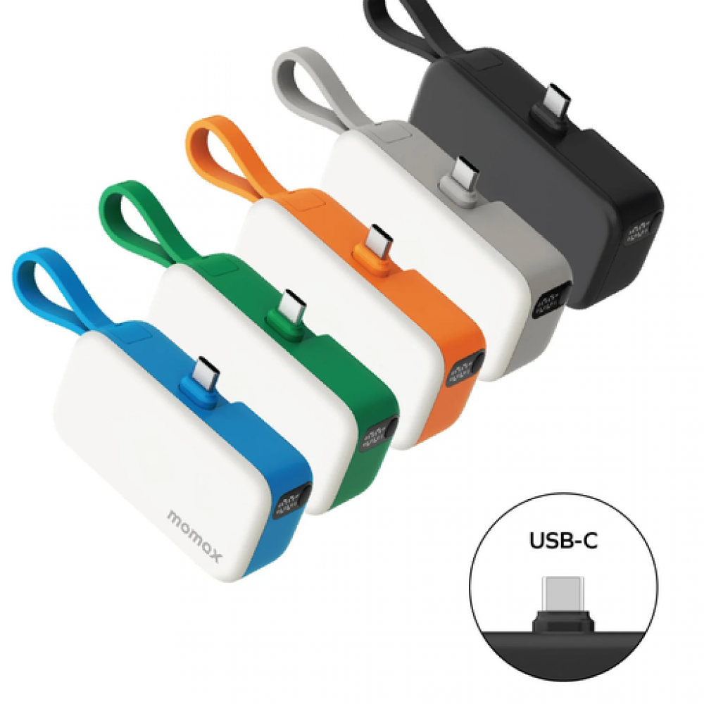 1-Power Mini 3-in-1 Power Bank 5000mAh USB-C Orange