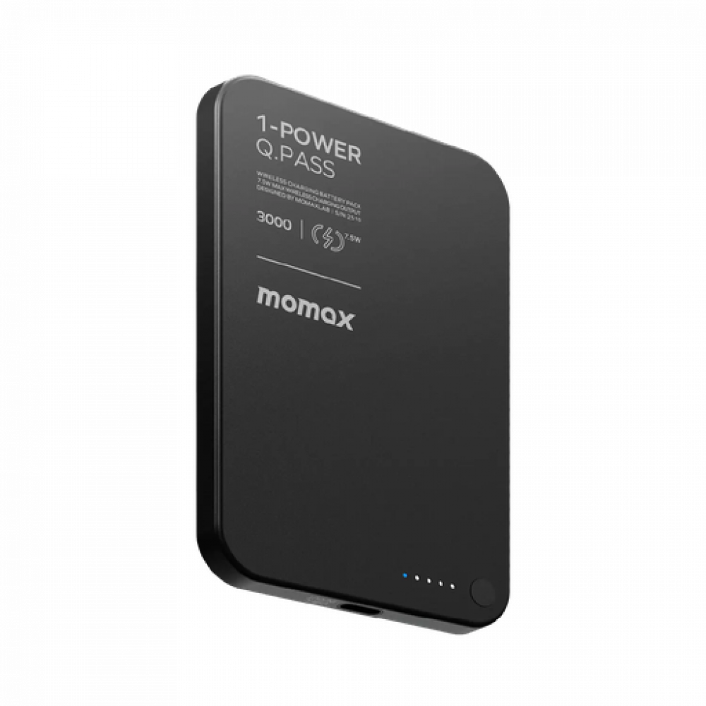 1-POWER Q.PASS 3000mAh Slim Magnetic Wireless Battery Pack (Black)