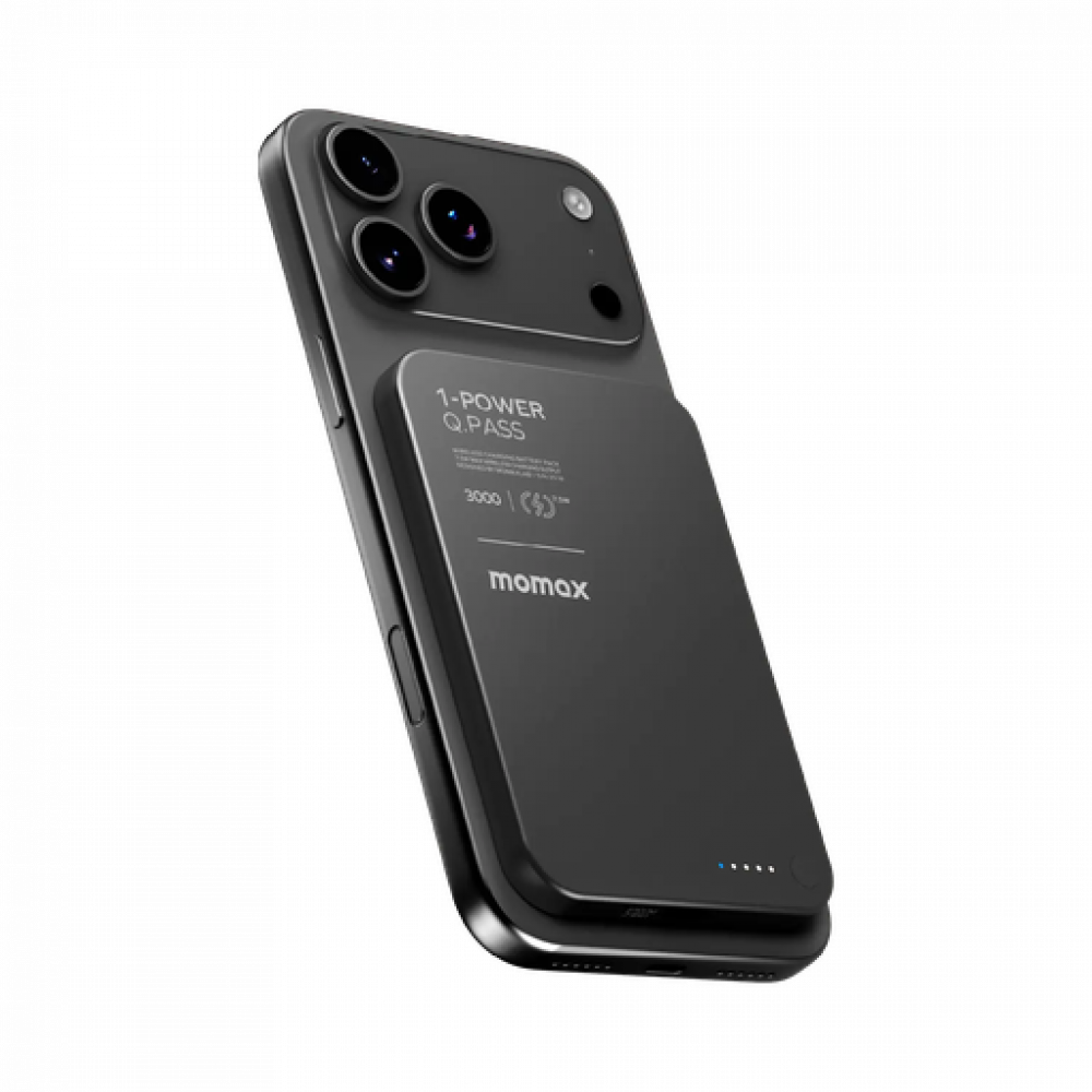 1-POWER Q.PASS 3000mAh Slim Magnetic Wireless Battery Pack (Black)