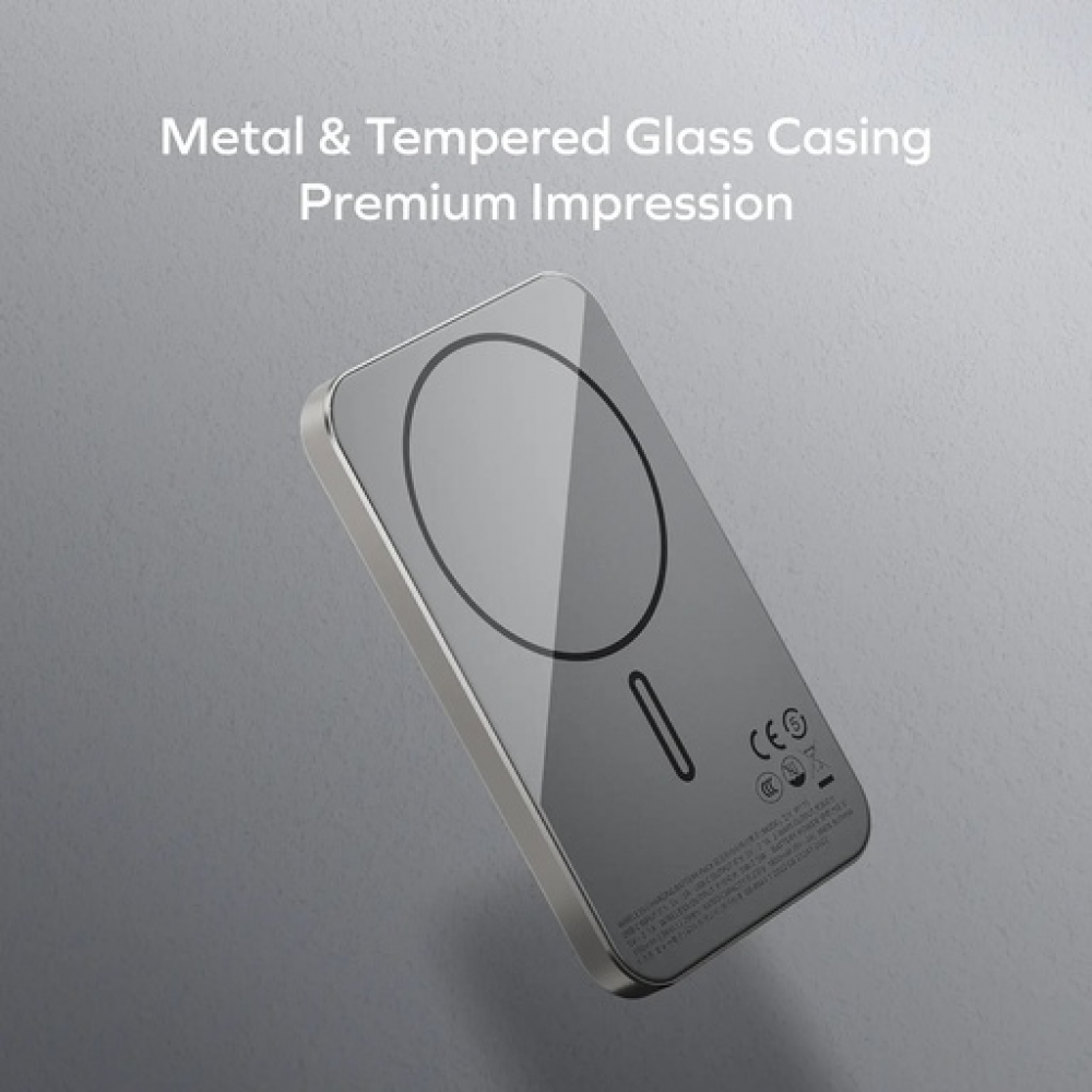 1-POWER Q.PASS 3000mAh Slim Magnetic Wireless Battery Pack (Titanium) 