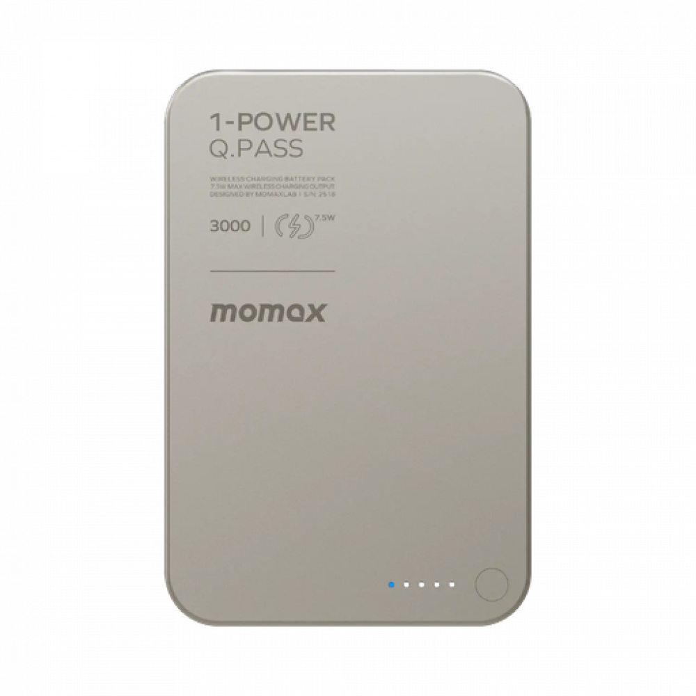 1-POWER Q.PASS 3000mAh Slim Magnetic Wireless Battery Pack (Titanium) 