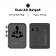 1-World² 5-Port Mini Universal Travel GaN Charger 70W with Dual AC Sandstone