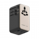 1-World²⁺ 4-Port Mini Universal Travel GaN Charger with Built-In Retractable Cable 100W with Dual AC Titanium