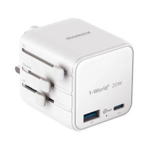 1-World²
2-Port USB-A and USB-C GaN Travel Charger 20W White 1-World²
2-Port USB-A and USB-C GaN Travel Charger 20W White