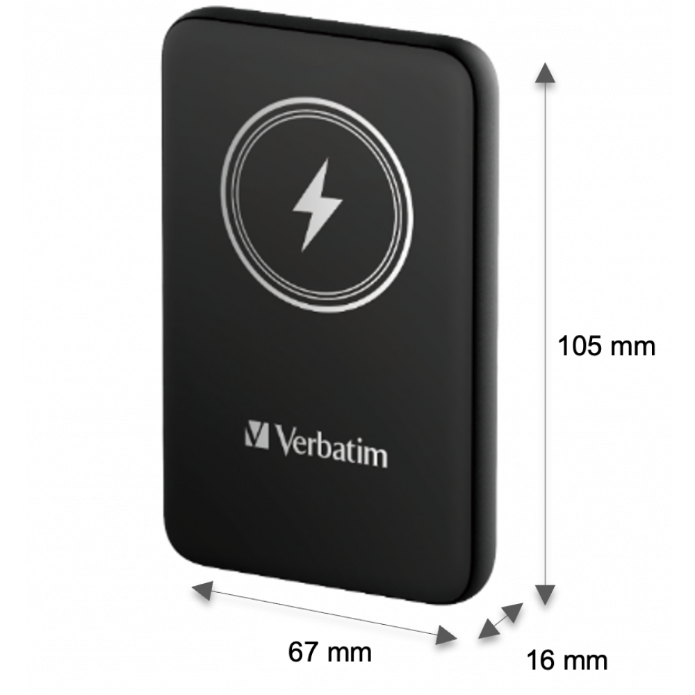Verbatim Charge 'n' Go Magnetic Wireless Power Bank 5000 mAh Blue