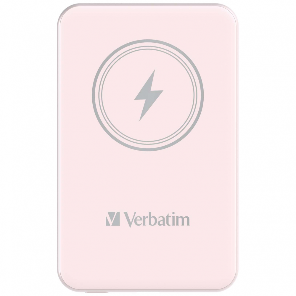 Verbatim Charge 'n' Go Magnetic Wireless Power Bank 5000 mAh Pink