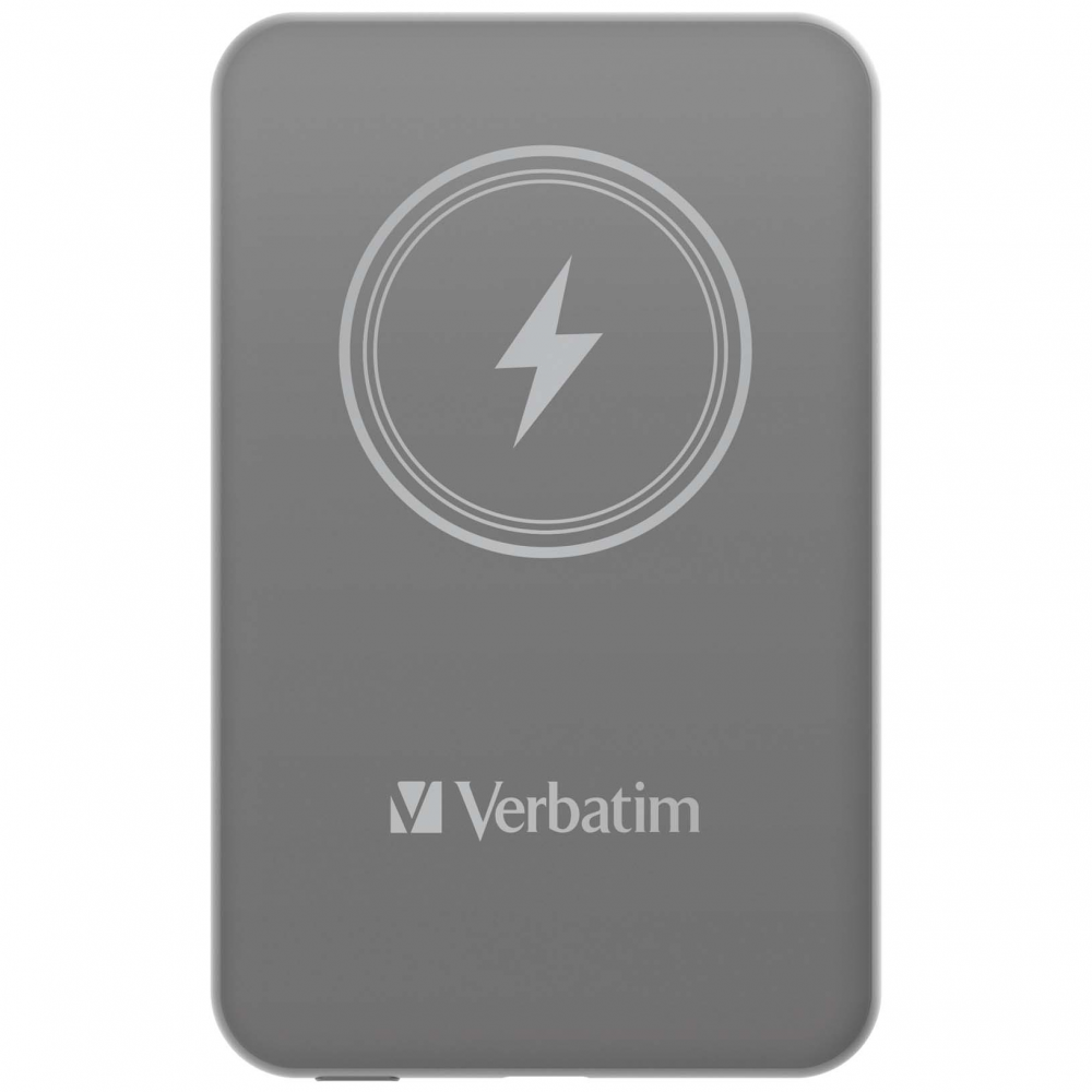 Verbatim Charge 'n' Go Magnetic Wireless Power Bank 5000 mAh Grey