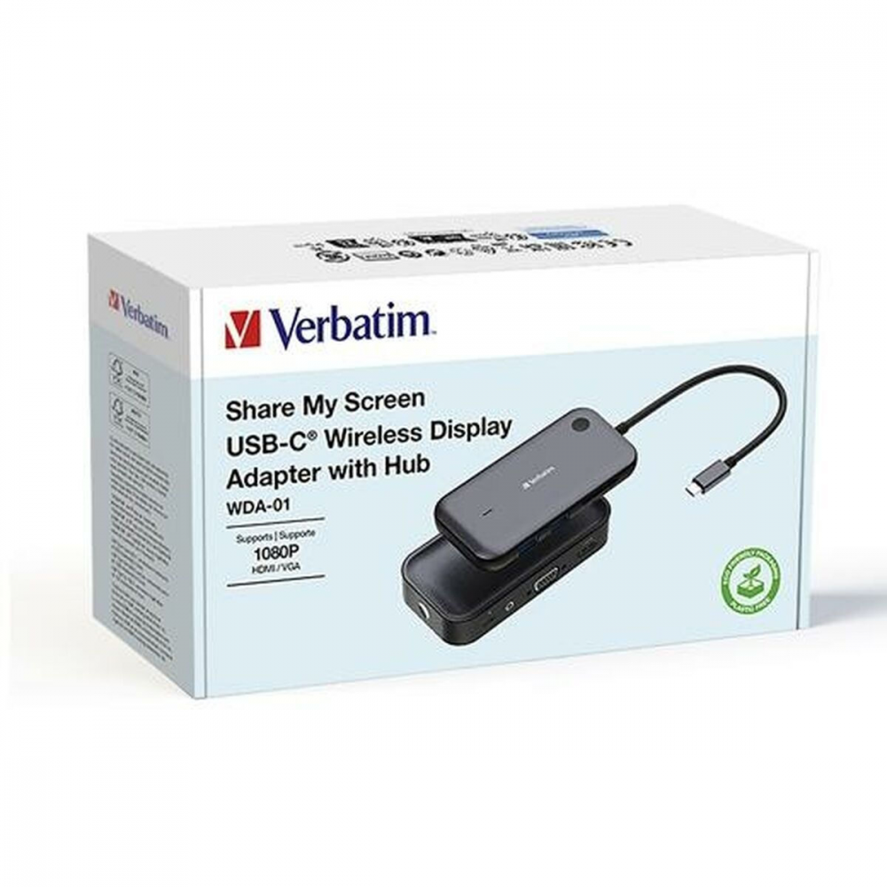 Verbatim Share My Screen 1080p USB-C Docking Station με HDMI PD Μαύρο