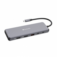 Verbatim CMH-13 USB-C Docking Station με HDMI/DisplayPort 4K PD Ethernet και σύνδεση 3 Οθονών Γκρι Verbatim CMH-13 USB-C Docking Station με HDMI/DisplayPort 4K PD Ethernet και σύνδεση 3 Οθονών Γκρι