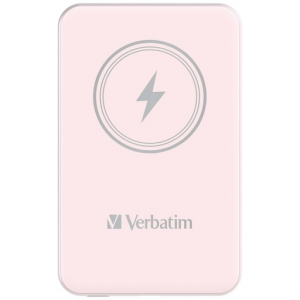 Verbatim Charge 'n' Go Magnetic Wireless Power Bank 5000 mAh Pink