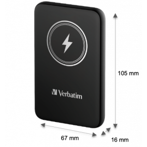 Verbatim Charge 'n' Go Magnetic Wireless Power Bank 10000 mAh Black  Verbatim Charge 'n' Go Magnetic Wireless Power Bank 10000 mAh Black