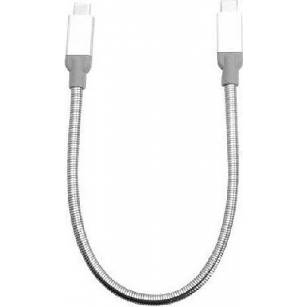 USB 3.1 TYPE-C TO TYPE-C STAINLESS STEEL CABLE 30CM SILVER