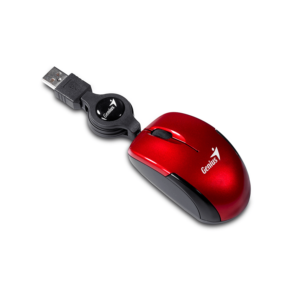 GENIUS MINI MOUSE USB 1200DPI 3BUT OPTICAL RETRACK RED