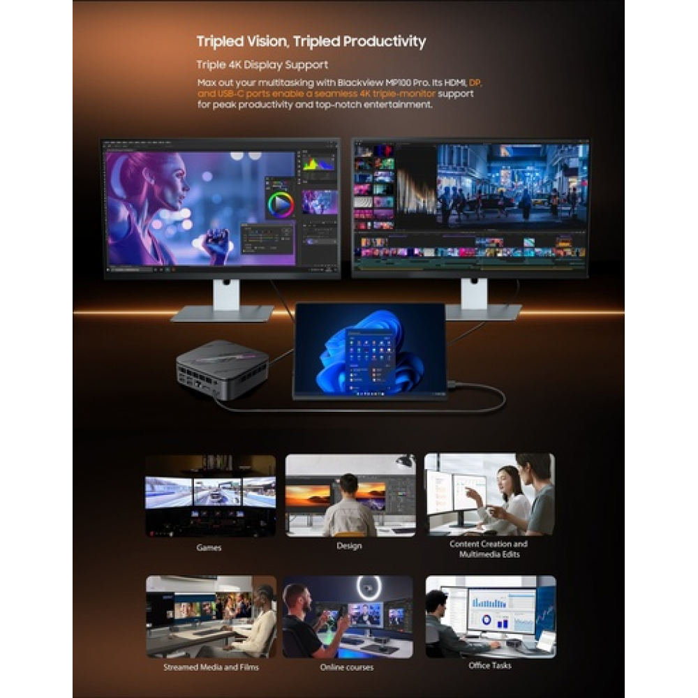 BlackView Μini PC MP100 PRO i9-12900HK 16GB 512GB SSD Win11 Pro Black