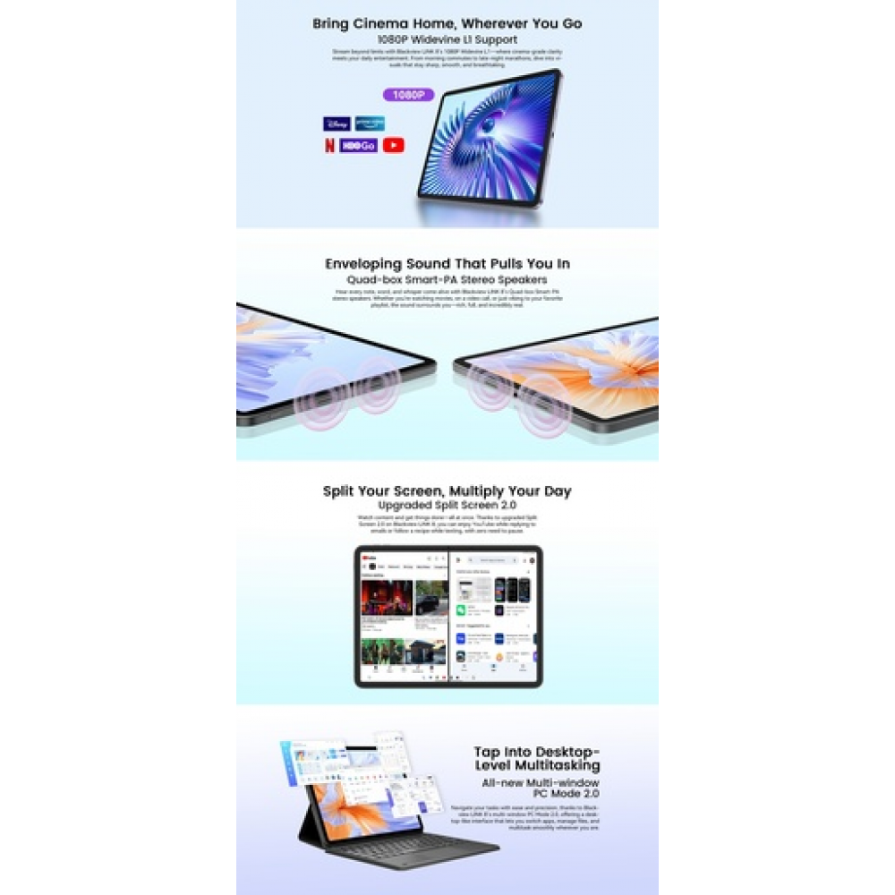 BlackView Link 8 12.7" 2K με WiFi (12GB/256GB) Grey Set Packing Gray
