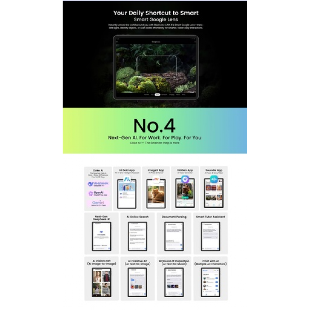 BlackView Link 8 12.7" 2K με WiFi (12GB/256GB) Purple Set Packing Gray