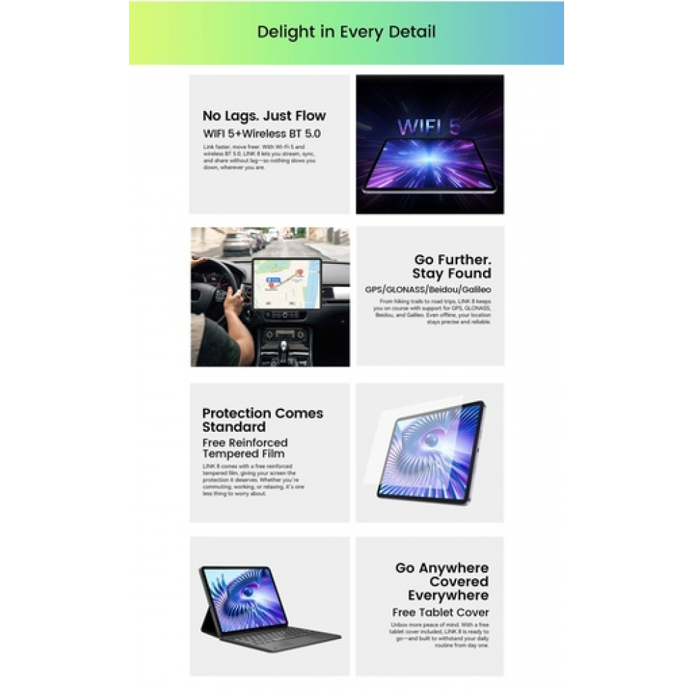 BlackView Link 8 12.7" 2K με WiFi (12GB/256GB) Purple Set Packing Gray