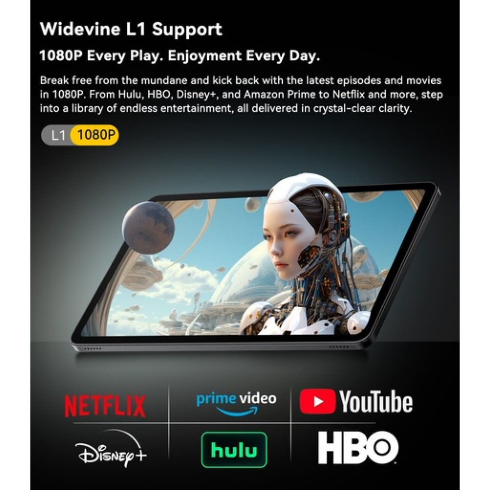 Blackview MEGA 2 – 12" Android 15 Tablet με WiFi | 12GB RAM, 256GB ROM | Space Blue Set