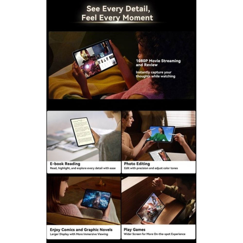 Blackview MEGA 2 – 12" Android 15 Tablet με WiFi | 12GB RAM, 256GB ROM | Space Grey Set