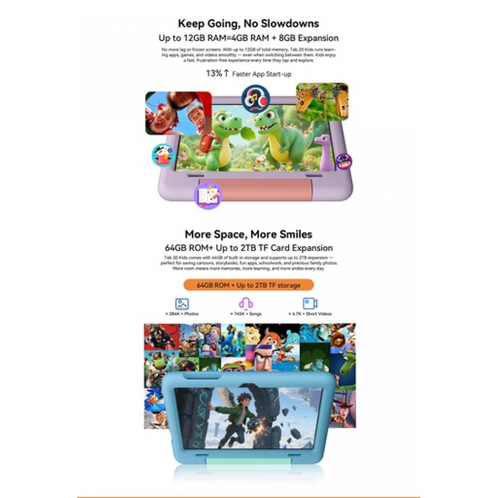BlackView Tab 20 Kids 10.1" με WiFi (4GB/64GB) Purple  