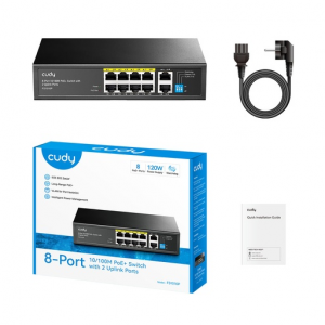 Cudy FS1010P v3 – Unmanaged PoE+ Switch με 8x PoE θύρες και 2 uplink