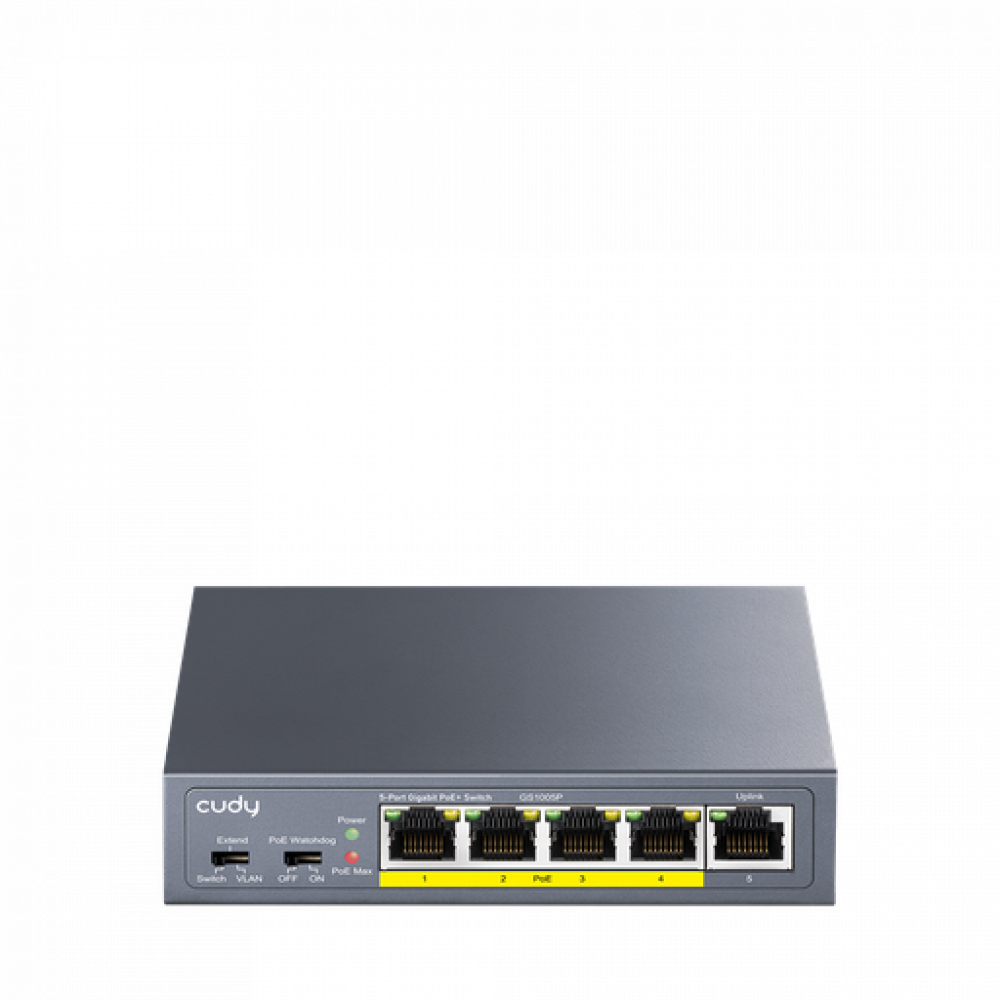 Cudy GS105P – Unmanaged PoE+ Gigabit Switch με 4 PoE θύρες και 1 uplink