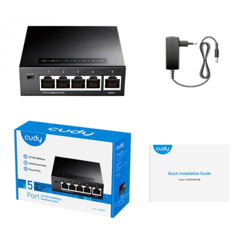 Cudy GS105 – Unmanaged L2 Switch με 5 θύρες Gigabit Ethernet