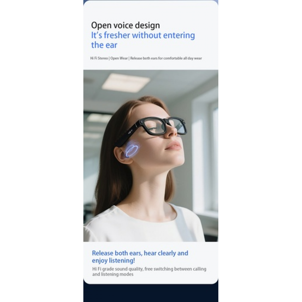 Blackview BV100 AI glasses 2K HD 800W Pixels Smart Glasses Anti-Blue Light