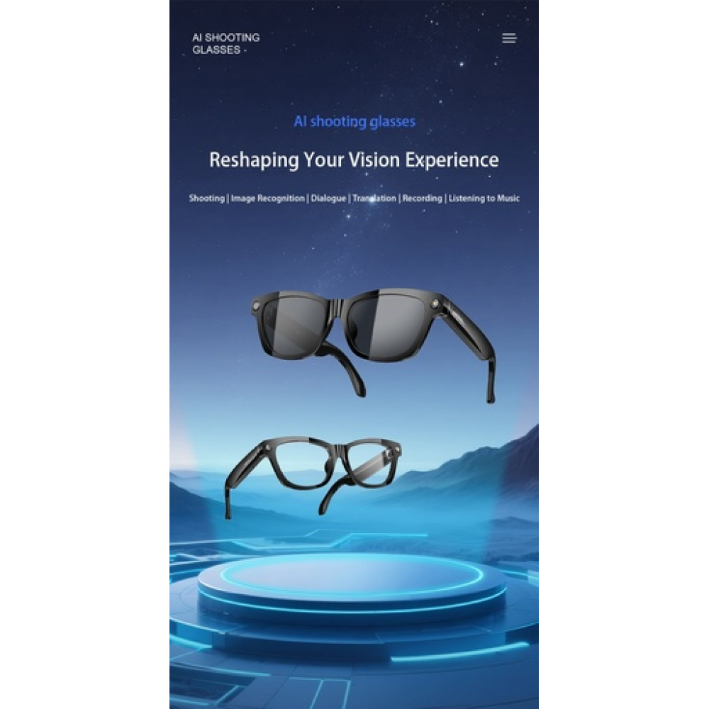 Blackview BV100 AI glasses 2K HD 800W Pixels Smart Glasses Polarized