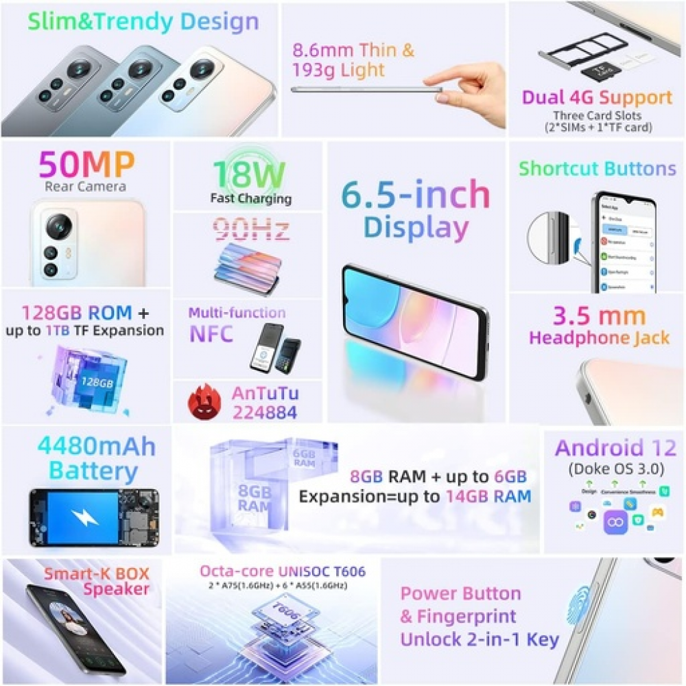 BlackView COLOR 6 Dual SIM (8GB/128GB) Black