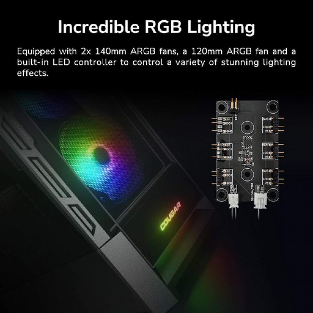 Cougar Duoface RGB Gaming Midi Tower Black