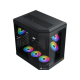 Xigmatek Cubi Black , 6x προ-εγκατεστημένα RGB FANS , Full Tempered glass