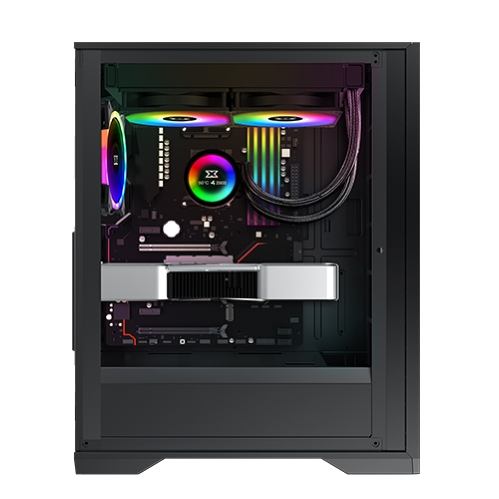Xigmatek LUX S , 4x προ-εγκατεστημένα RGB FANS , Full Tempered glass, Μαύρο