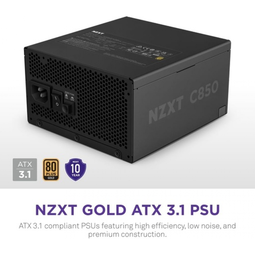 NZXT C850 Gold ATX 3.1 850W Μαύρο Τροφοδοτικό Υπολογιστή Full Modular 80 Plus Gold