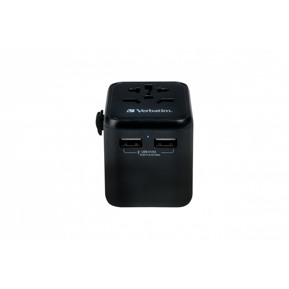 Verbatim Universal Travel Adapter UTA-01 (2 x USB-A, 1 x AC)