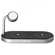 Verbatim Aluminium 3-in-1 Qi MFi Dual Wireless + Apple Watch Charger				 Verbatim Aluminium 3-in-1 Qi MFi Dual Wireless + Apple Watch Charger