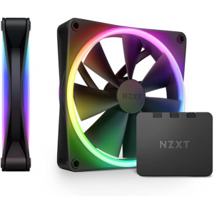 NZXT F140 RGB Duo Twin Pack & RGB Controller Black NZXT F140 RGB Duo Twin Pack & RGB Controller Black