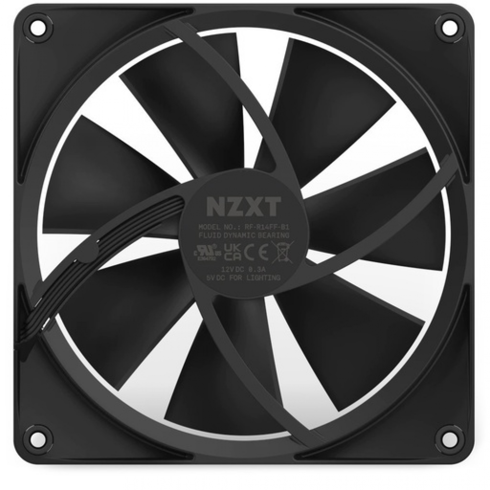 NZXT F140 RGB Case Fan με Σύνδεση 4-Pin PWM 2τμχ