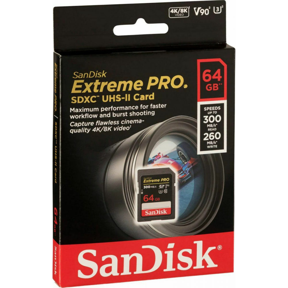 Sandisk Extreme Pro SDXC 64GB Class 10 U3 V90 UHS-II