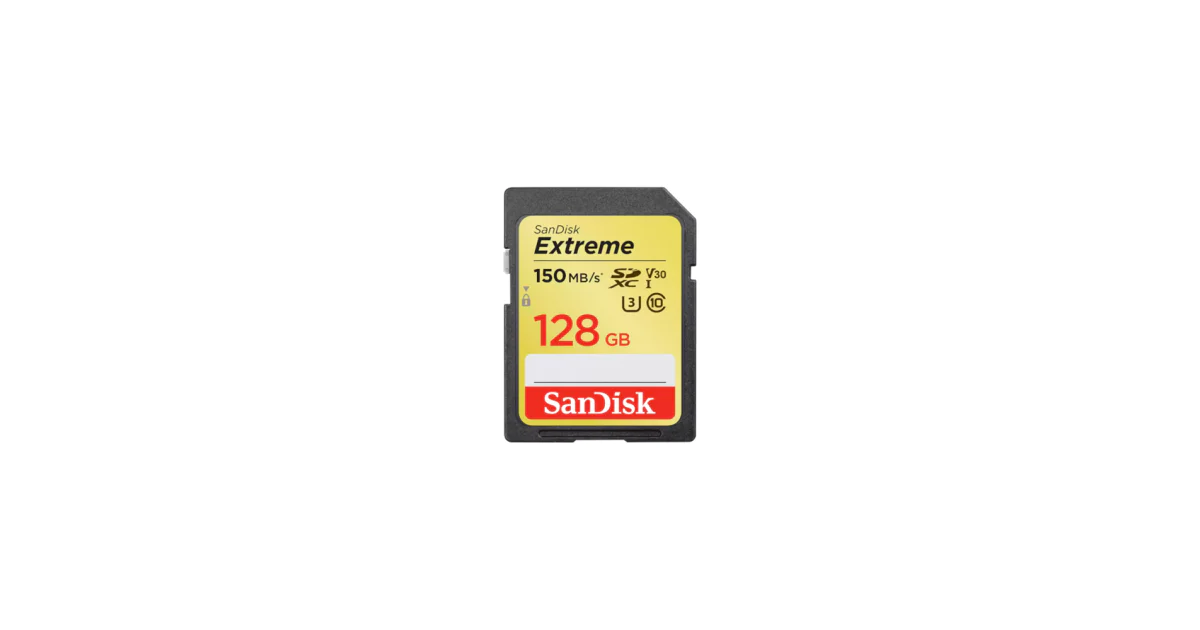 SanDisk Extreme 128GB SDXC Memory Card + 1 year RescuePRO De