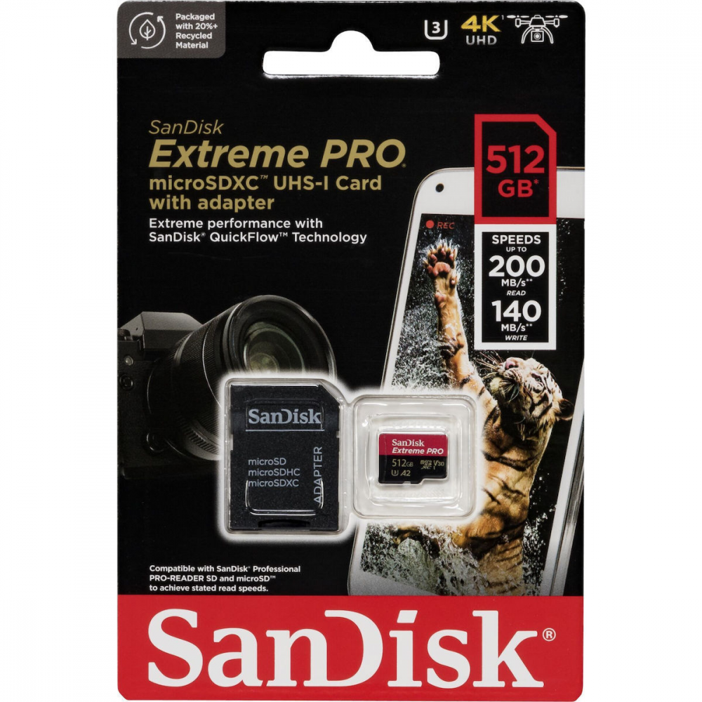 SanDisk Extreme Pro SDXC 512GB Class 10 U3 V30 UHS-I 