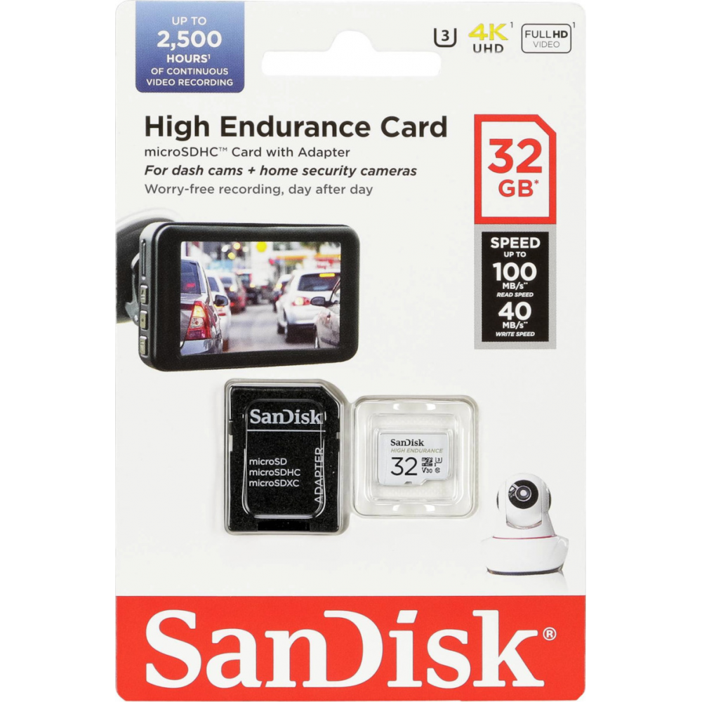 Sandisk High Endurance microSDXC 32GB Class 10 U3 V30 UHS-I με αντάπτορα