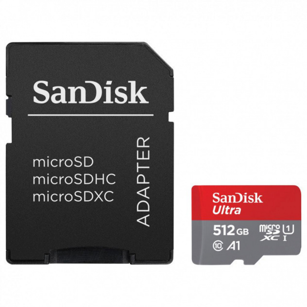 Sandisk Ultra microSDXC 512GB Class 10 U1 A1 UHS-I + Adapter
