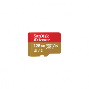 Sandisk Extreme microSDXC 128GB Class 10 U3 V30 A2 UHS-I με αντάπτορα  Sandisk Extreme microSDXC 128GB Class 10 U3 V30 A2 UHS-I με αντάπτορα