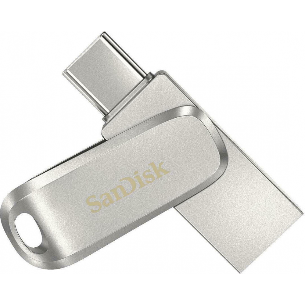 Sandisk Ultra Dual Drive Luxe 256GB USB 3.1 Stick με σύνδεση USB-C Ασημί