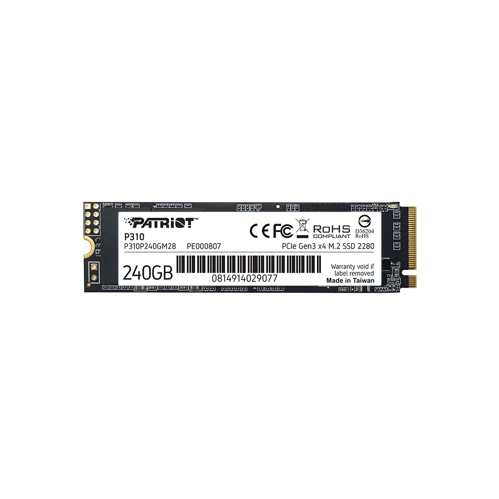 PATRIOT P310, 240GB M2/2280 PCIe3x4/NVMe 2100/1000MBs