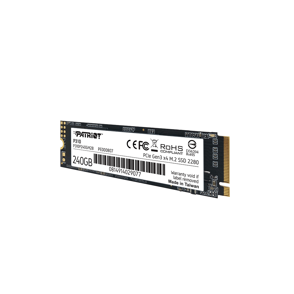PATRIOT P310, 240GB M2/2280 PCIe3x4/NVMe 2100/1000MBs