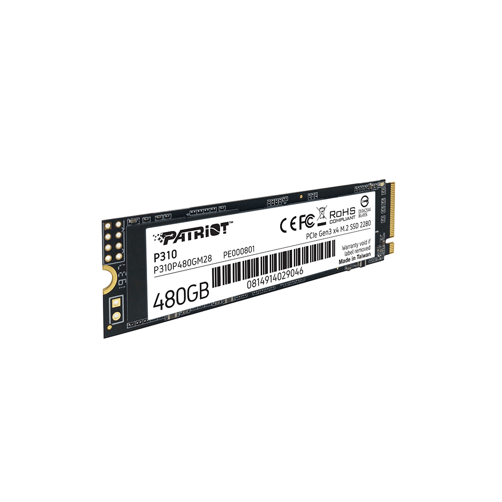 PATRIOT P310, 480GB M2/2280 PCIe3x4/NVMe 2100/1500MBs